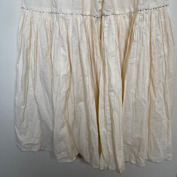 Womens Cream Gauze Palazzo Pants Boho Festival Tiered Ruffle Elastic Waist XL - Picture 4 of 9